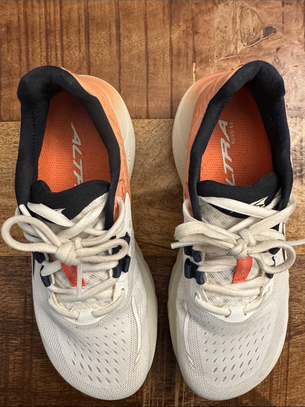 Altra White Running Sneakers with Peach/Pink Accents - Picture 2 of 12